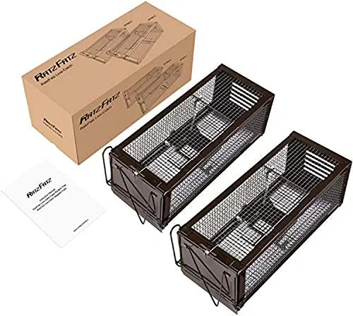 RatzFatz® 2x Lebendfalle Mausefalle, Rattenfalle, ● Sieger 2021 ● XXL, Profi, Garten & Haus, Tierfalle Set, ua Hasen & Hamster, Sensibilität einstellbar, Mehrfach, Lebend, Jagd, Käfig