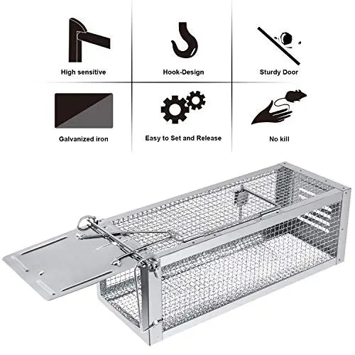 RatzFatz® 2x Lebendfalle Premium Mausefalle, Köder, Rattenfalle, Groß, XL, Profi, Garten & Haus, Tierfalle Set, ua Hasen & Hamster, Mehrfach, Lebend, Jagd, Käfig, Box, Aussen, Kastenfalle