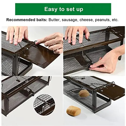 RatzFatz® Lebendfalle 2.0 Ratte, Groß Premium Wiederverwendbar, Rattenfalle Mausefalle Lebend, 2 Türen, Ersetzt Schlagfallen, Siebenschläfer XXL, Tragegriff, Tierfalle, Modell Quickcatch 2.0