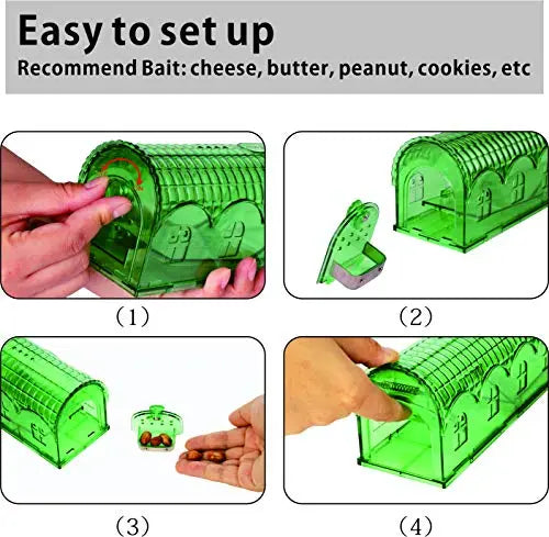 RatzFatz® Premium Mausefalle Lebendfalle Wiederverwendbar Für Außen und Innen, Innovativer Mechanismus, MBG-01