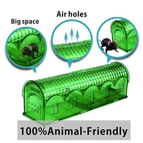 RatzFatz® Premium Mausefalle Lebendfalle Wiederverwendbar Für Außen und Innen, Innovativer Mechanismus, MBG-01