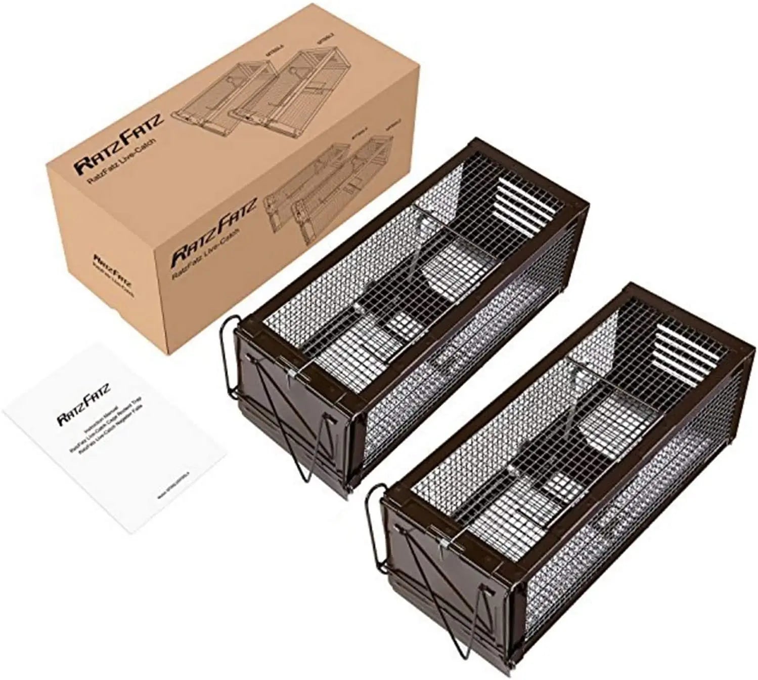 RatzFatz® XXL Lebendfalle Für Alle Kleintiere, Einstellbare Sensibilität, Wiederverwendbar, Draußen & Drinnen, braun