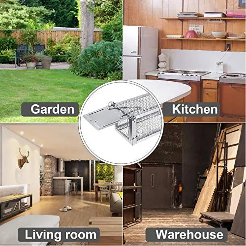 RatzFatz® XXL Lebendfalle Für Alle Kleintiere, Wiederverwendbar, Draußen & Drinnen, silber