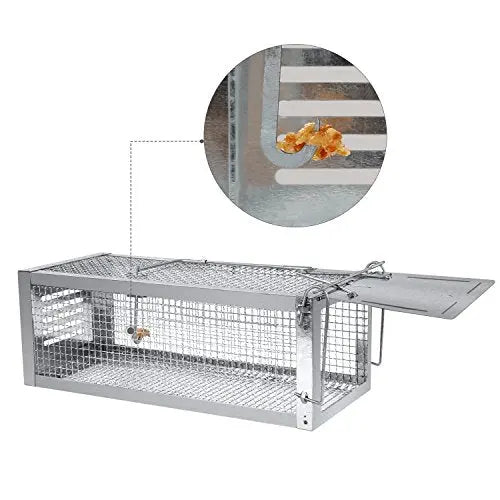 RatzFatz® XXL Lebendfalle Für Alle Kleintiere, Wiederverwendbar, Draußen & Drinnen, silber