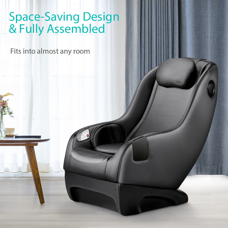 NAIPO Serenity Comfort Shiatsu massage chair, space-saving design