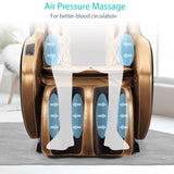 NAIPO Premium Massage Chair with Lying Position, Bluetooth, Space-Saving, Black&Brown